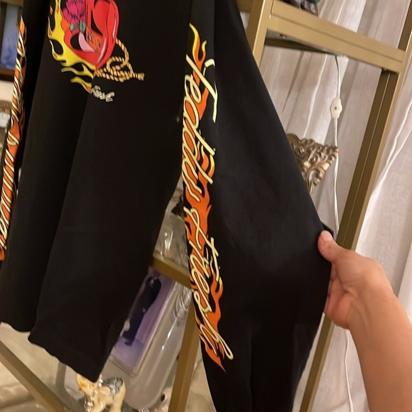 Teddy Fresh Cowboy Hat Fire Long Sleeve crewneck shirt Size small - Picture 3 of 6